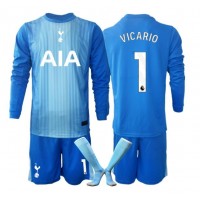 Stroje piłkarskie Tottenham Hotspur Guglielmo Vicario #1 Bramkarskie Koszulka Wyjazdowej dla dzieci 2025-26 Długi Rękaw (+ szorty)